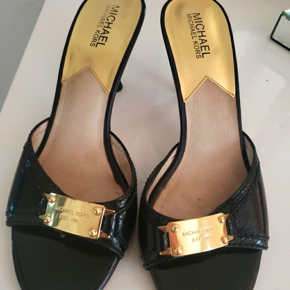 Michael Kors Shoes - 🌟Michael Kors Black Slip on Heels🌟